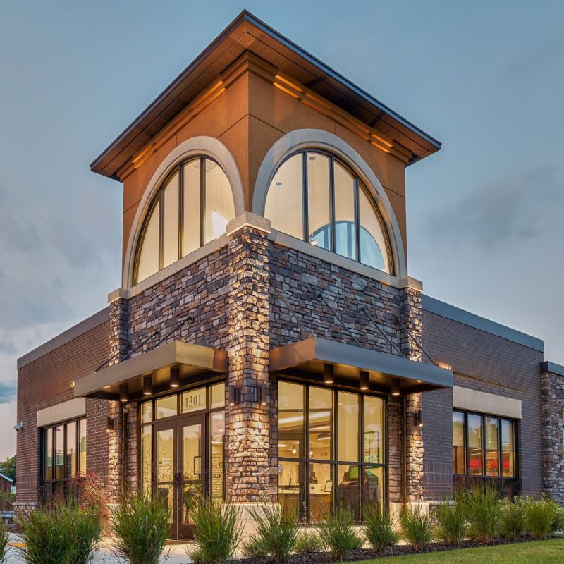 Exterior Bank Branch with Tower Exterior Bank Branch with Tower